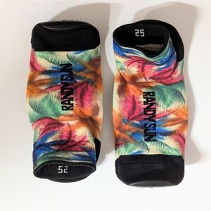 Randy Sun Beach Socks Shoes Sz 25 Tropical Multi Color Print